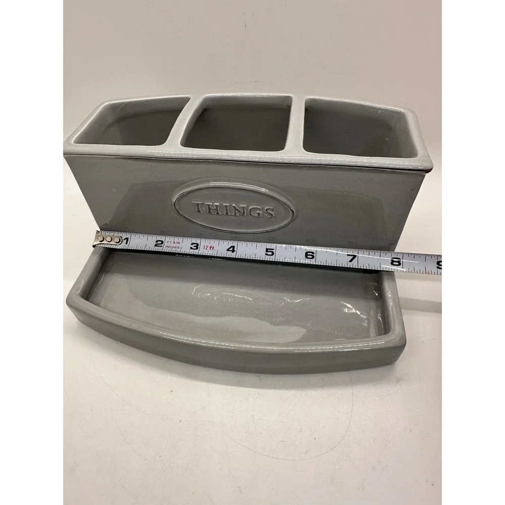 Hotel Vendome Spa Collection Gray Organizer‎ Tray THINGS Ceramic